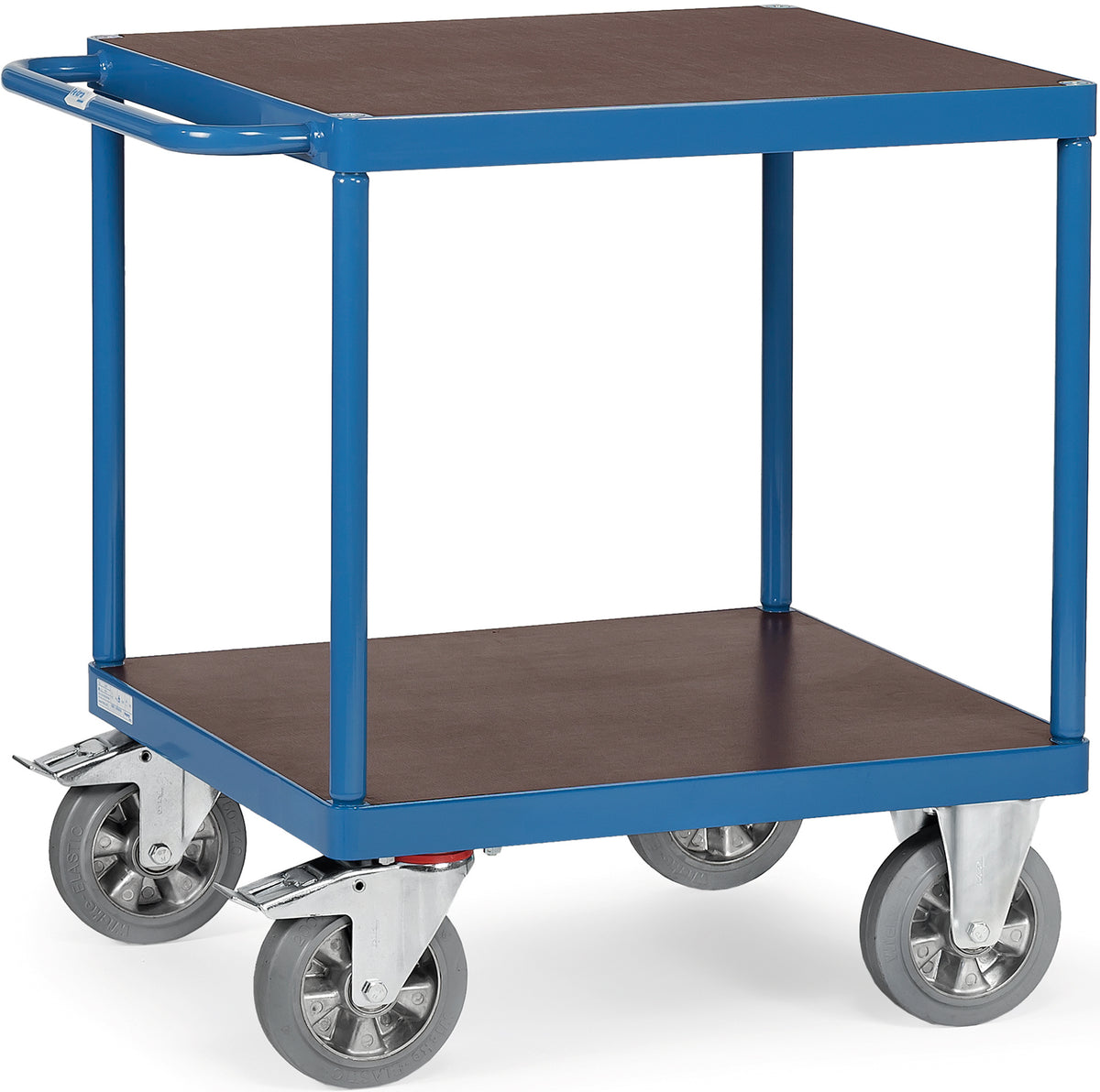 12497 Fetra Tischwagen bis 1200 kg mit quadratischer Ladefläche mit 2 Böden aus Holz