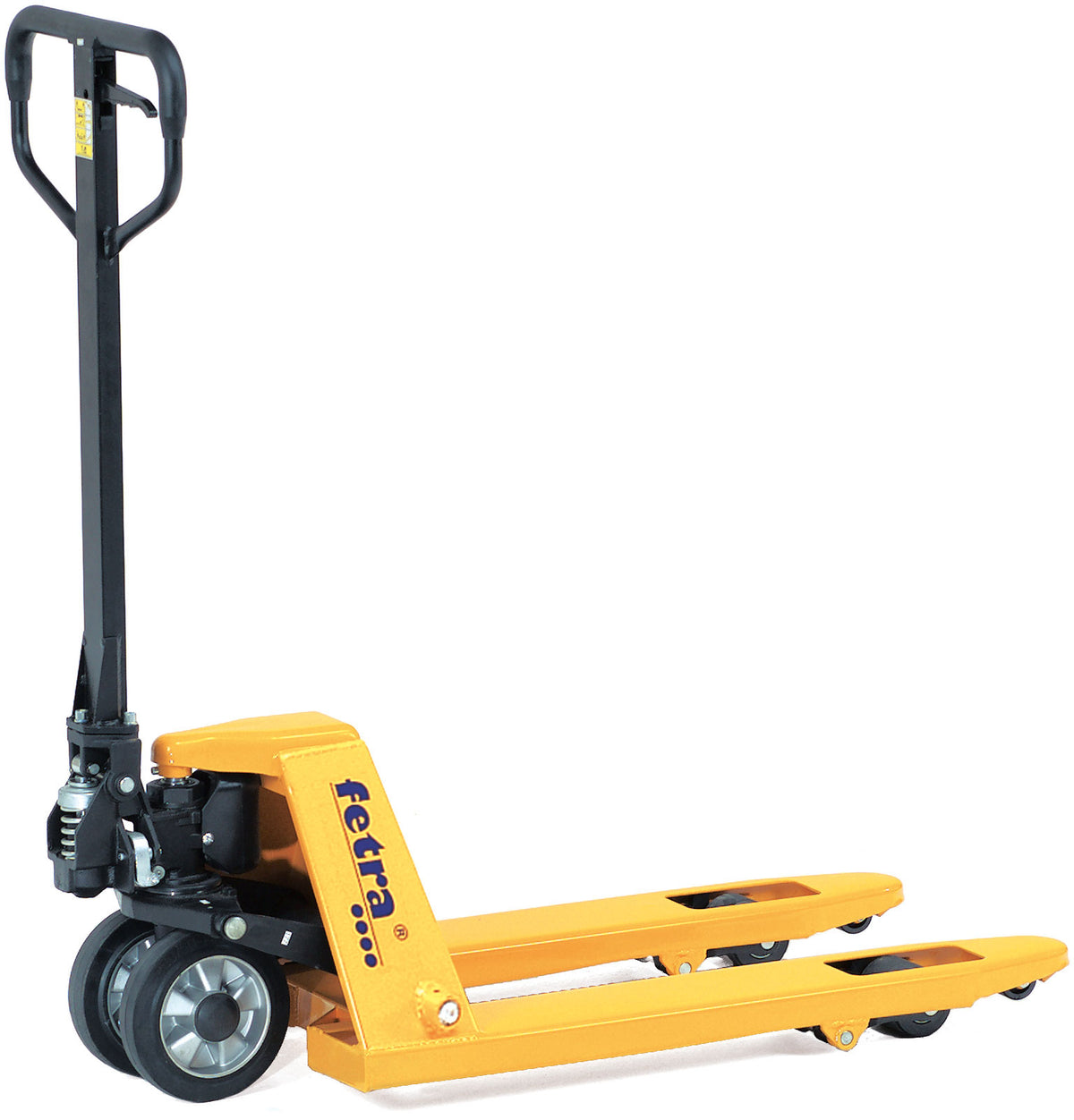 2118 Fetra Gabelhubwagen bis 2500 kg, Elastic-Vollgummi / Nylon-Bereifung, kurze Ausführung