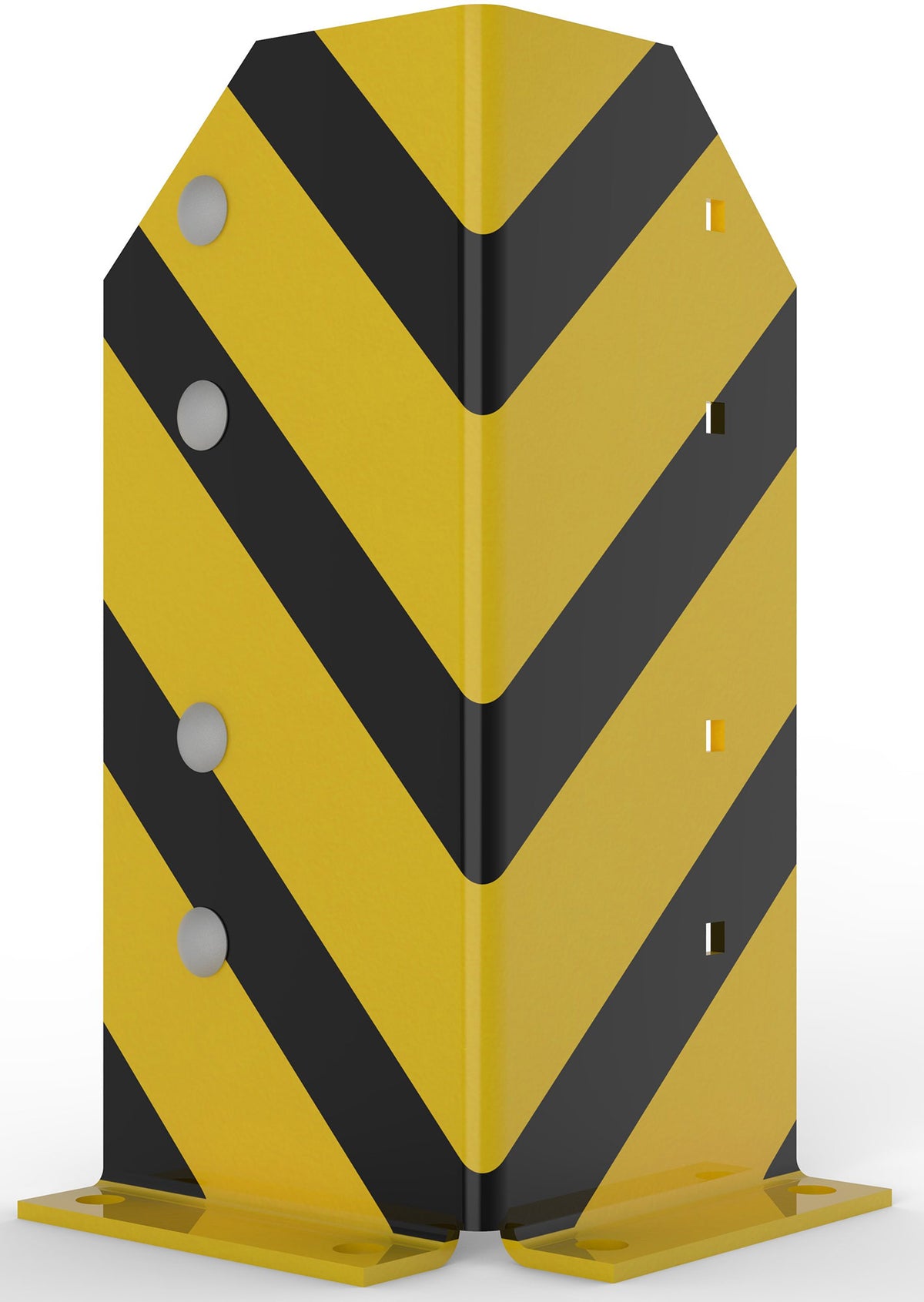 META Multipal Rammschutzecke, Höhe 400 mm, schwarz/gelb, inkl. 4 Schraubanker