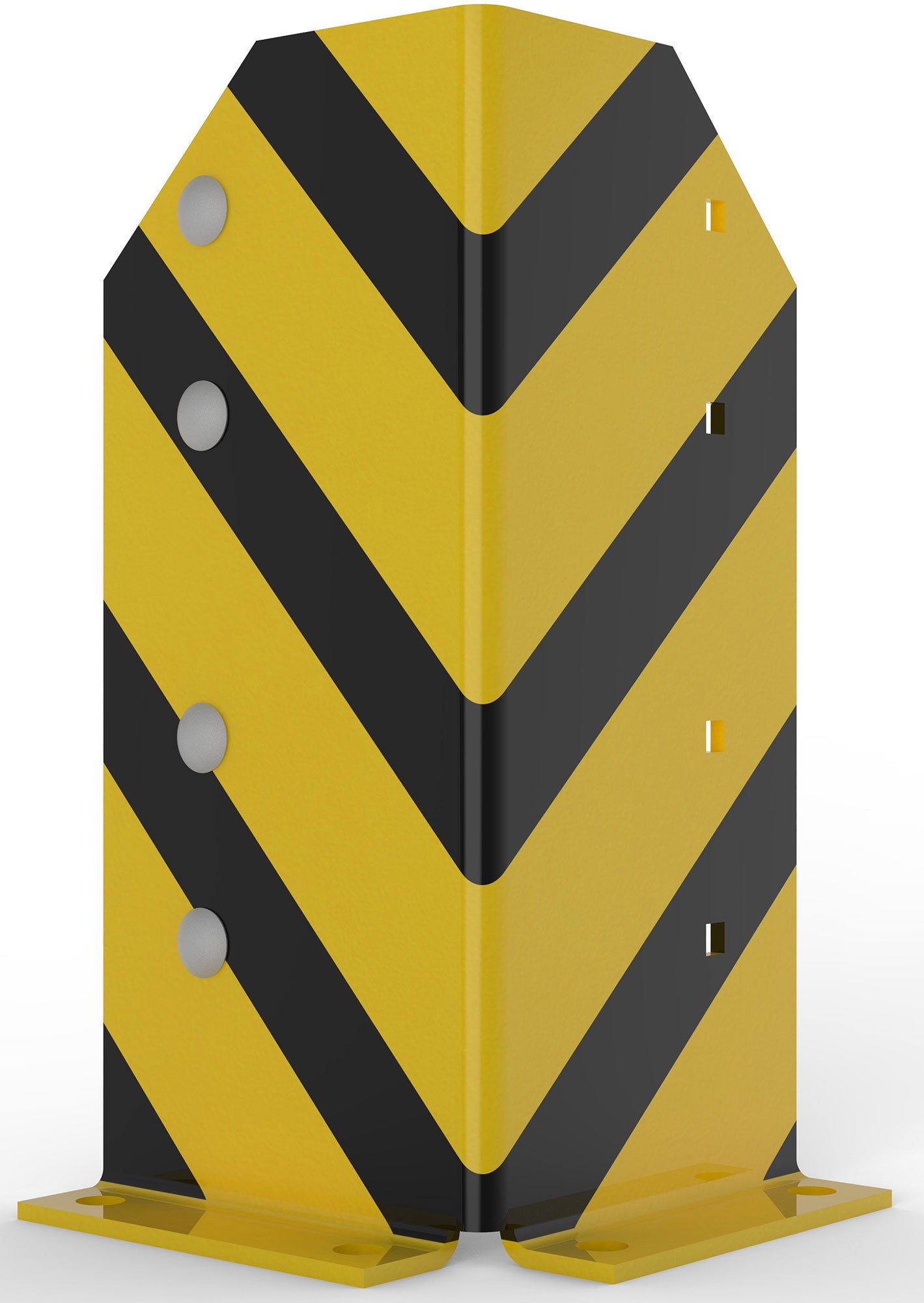 META Multipal Rammschutzecke, Höhe 400 mm, schwarz/gelb, inkl. 4 Schraubanker 4