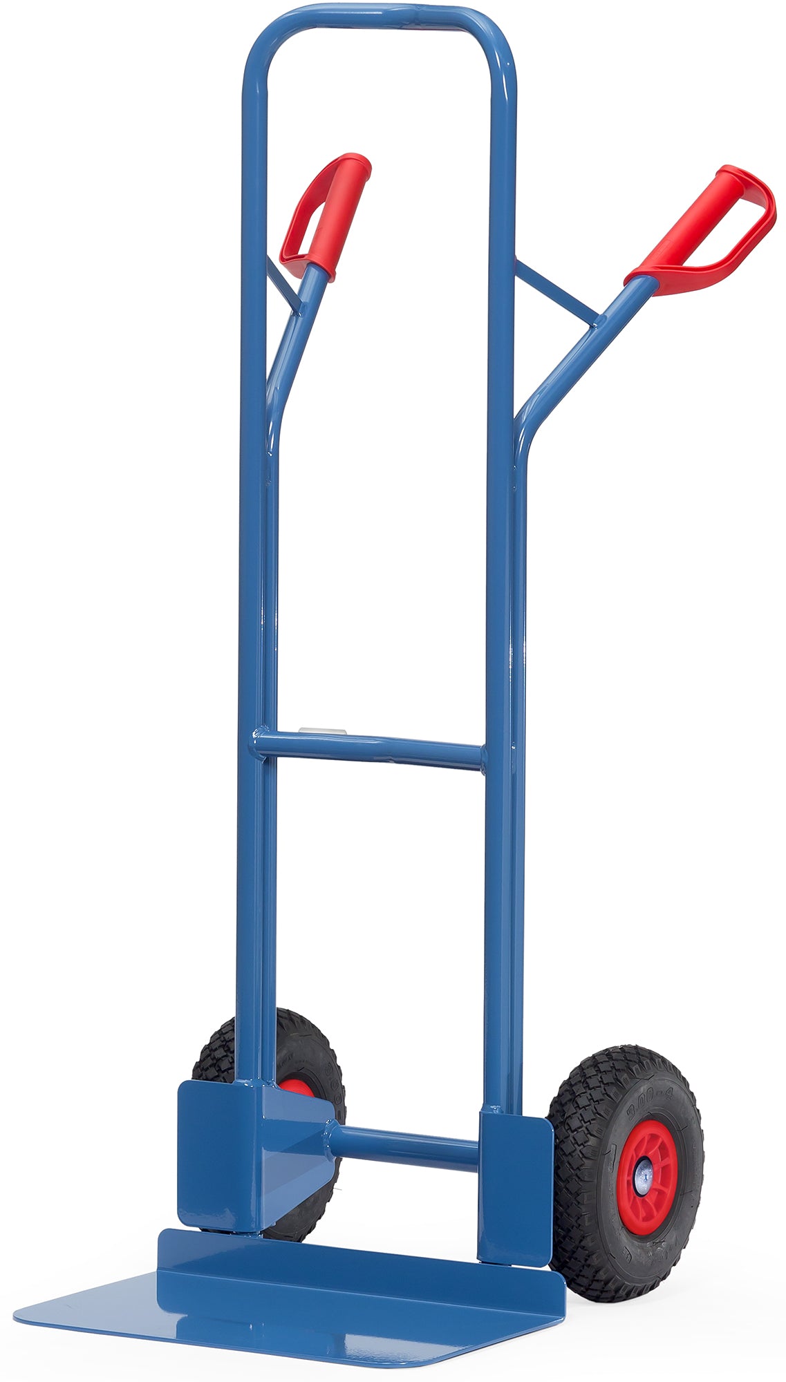 B1326P Fetra Stapelkarre aus Stahlrohr, Höhe 1300 mm, extra breite Schaufel