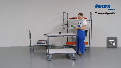 Fetra ESD-Tischwagen bis 600 kg, mit 2 Böden, elektrisch leitfähige Ausführung Video